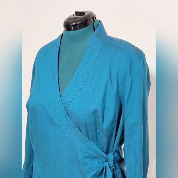Lane Bryant Teal Wrap Blouse - Picture 3 of 6